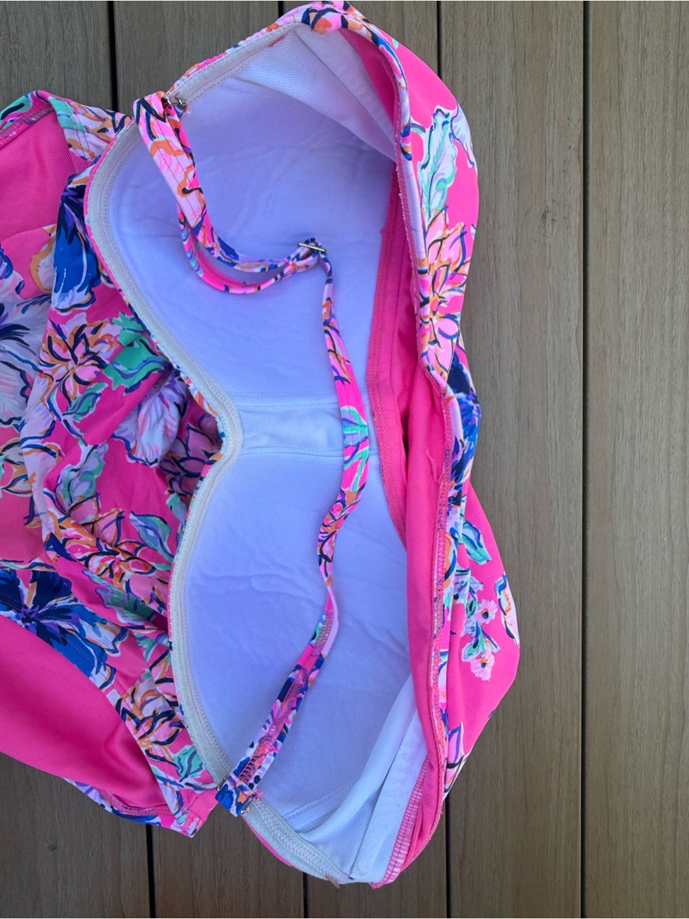 Lilly Pulitzer Flamenco One-piece swimsuit in Pink Isle Last Bud Not Least. 14 - Picture 4 of 6
